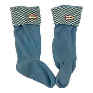 Brick / checker / check / checked Hunter Tall Boot Socks Blue/White Large (8-10)